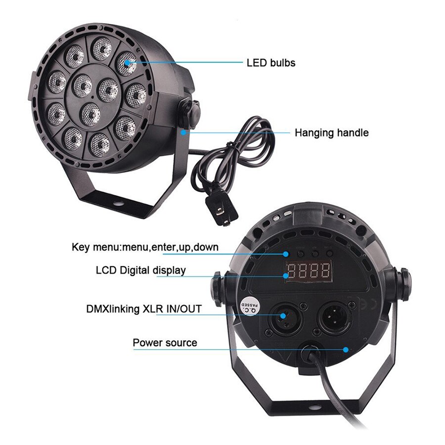 Éclairage de scène DMX512, maître-esclave actif, UV LED 36W, lampe ultraviolette noire, projecteur pour Club Disco