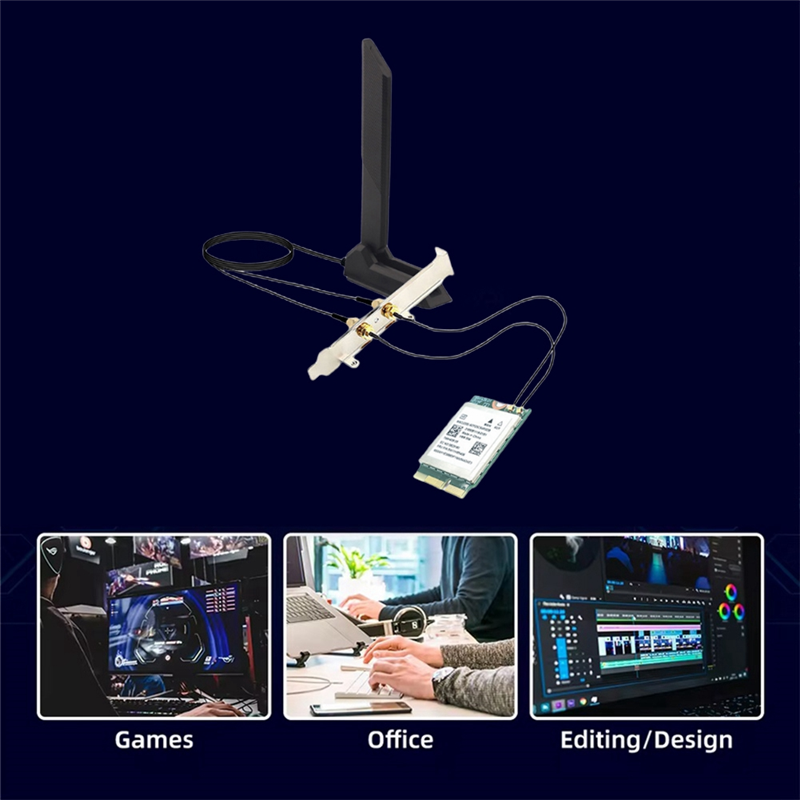 Karta Wifi7 ABUO-MT7927 8774M Bezprzewodowa Karta Wifi BT5.4 2.4G/5G/6G Tri-Band Gigabit Wifi 7 M. 2 Karta Bezprzewodowa z Anteną