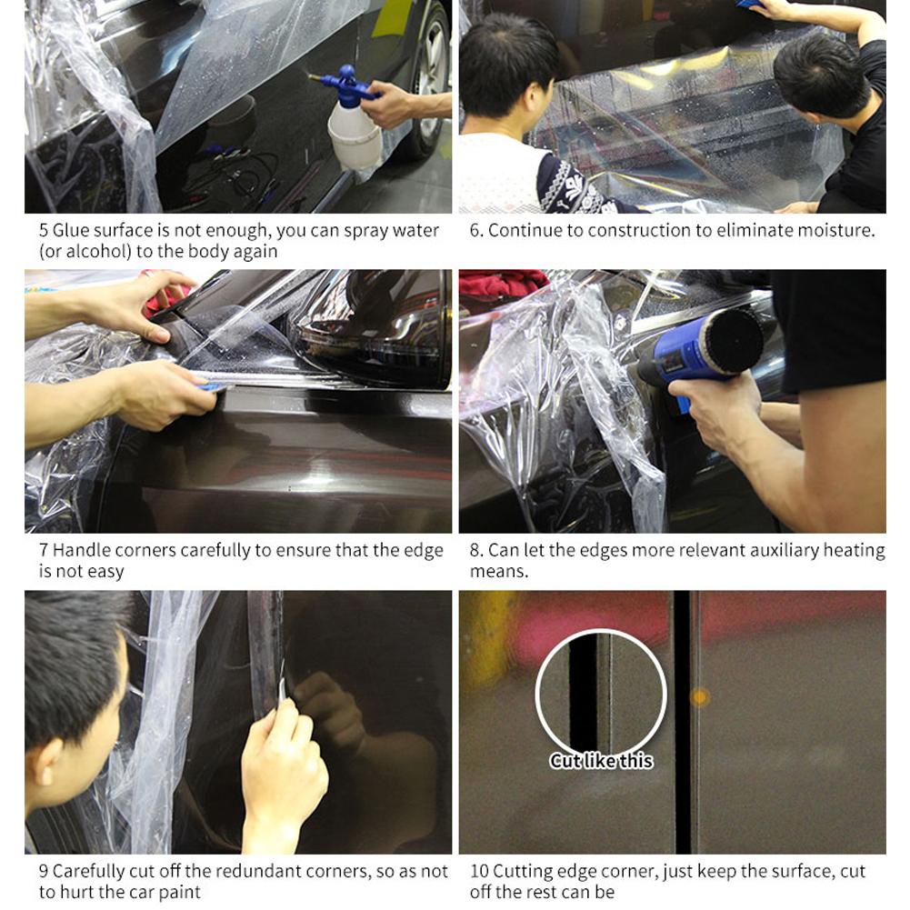 50*200cm PVC samochód przylepna folia ochronna odporne na zadrapania przezroczysta farba samochodowa folia ochronna niewidoczna folia odporna na zarysowania