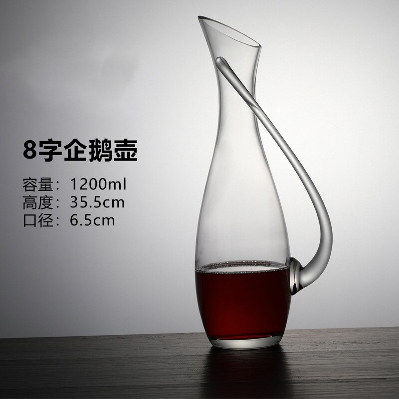 Décanteur fait main sans plomb cristal verre maison rouge vin aérateur vin verre décanteur bouteille vin bouteille verseur barre outil: 8