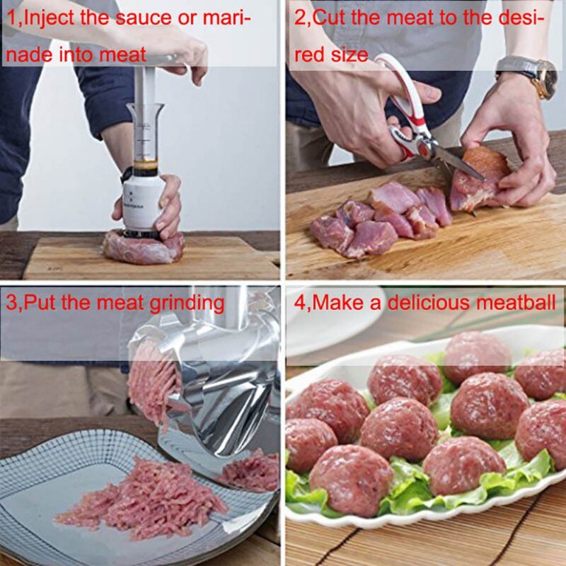 Protable Multifunctional Practical Meat Tenderizer Needle Steak Meat Tender Syringe Kitchen Tools