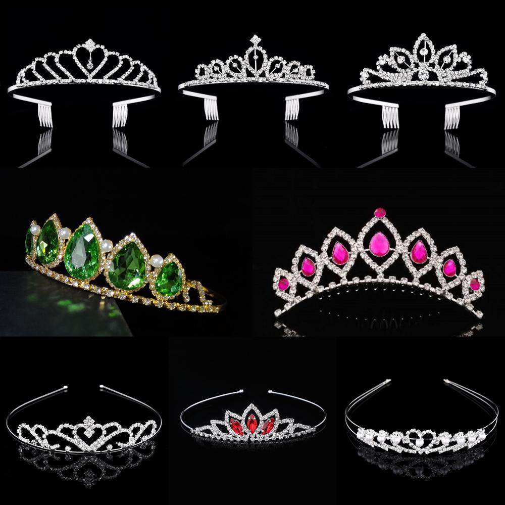 Princess Wedding Bridesmaid tiara with girl's crystal rhinestone hair ornament for bride's head