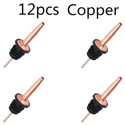 12 Stks/set Wijn Fles Schenker Stopper Rvs Wijn Liquor Geest Schenker Free Flow Wijnfles Schenktuit Stopper Bar tool: 12pcs Copper