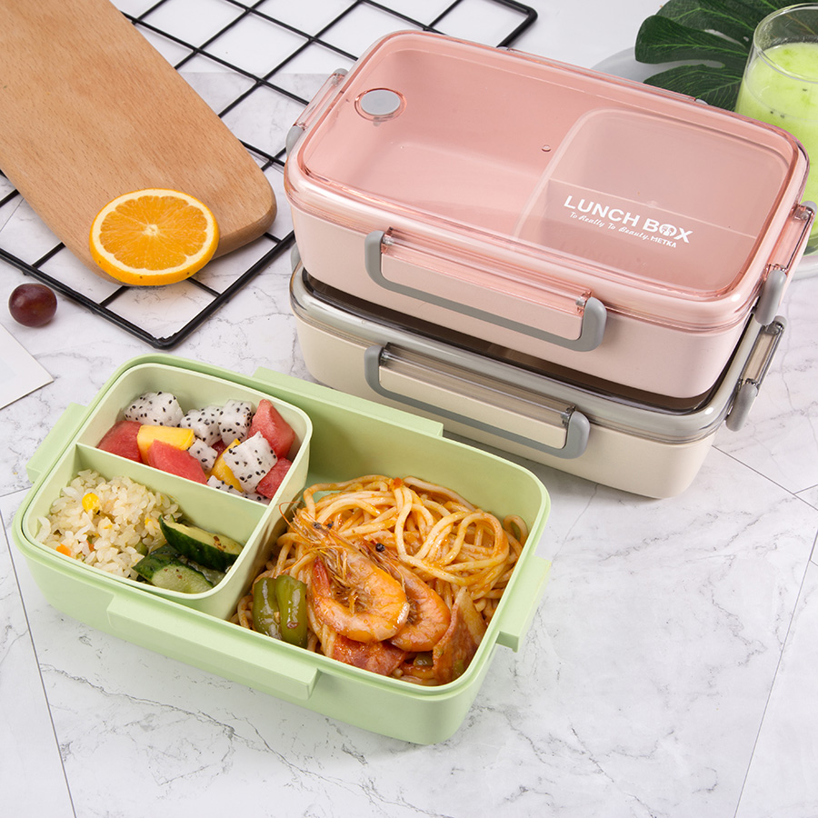 BPA Freies Mittagessen Box Umweltfreundliche Bambus Faser Material Tragbare Bento Box Microwaveble Lebensmittel Lagerung Container Für Büro Kinder