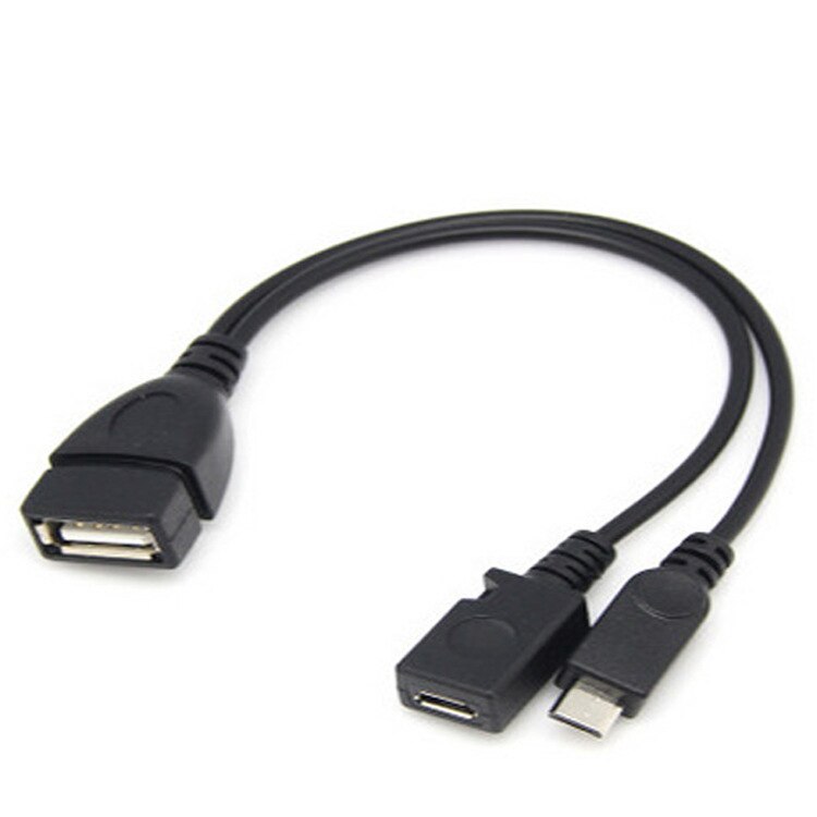 1Pc 2 In 1 Otg Micro Usb Host Power Y Splitter Usb Adapter Naar Micro 5 Pin Man Vrouw kabel