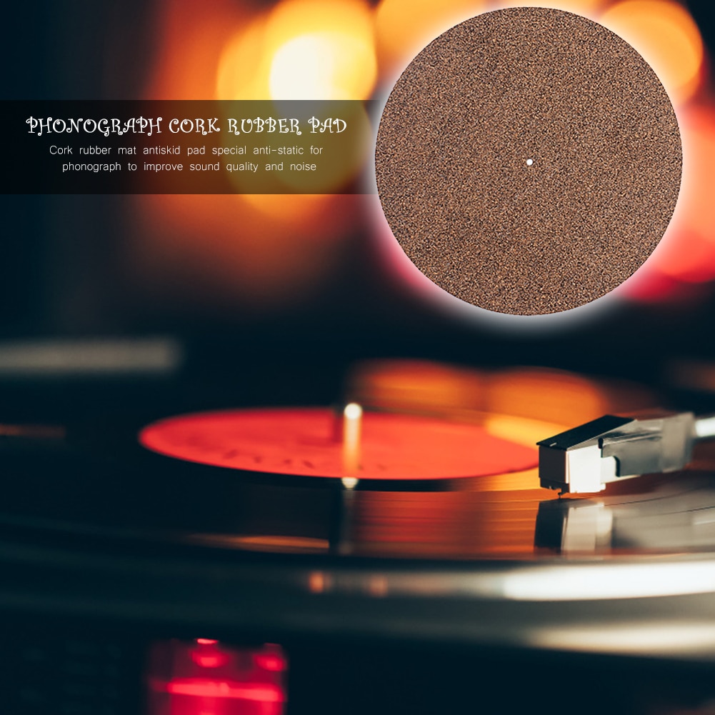 30cm Cork Rubber Turntable Platter Mat Anti-Static Vinyl Record Players Slipmat Lightweight Portable Music Element