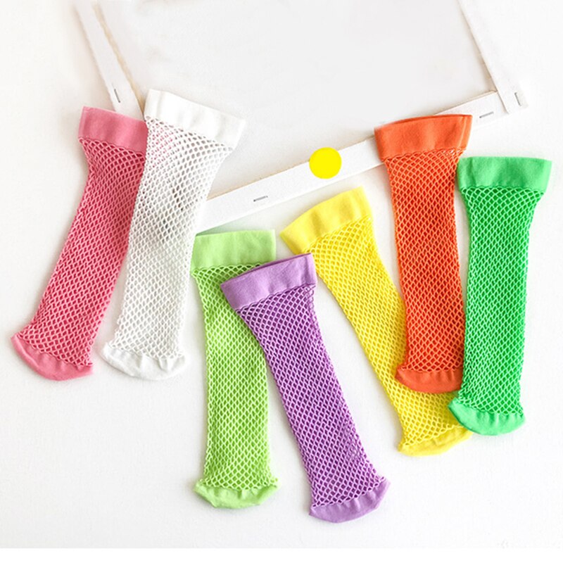 Zachte Elastische Baby Sokken Peuter Kids Kniekousen Voor Meisjes Jongens Zomer Mesh Sokken Nylon Effen Kleur Kinderen Lange sokken 0-5Y