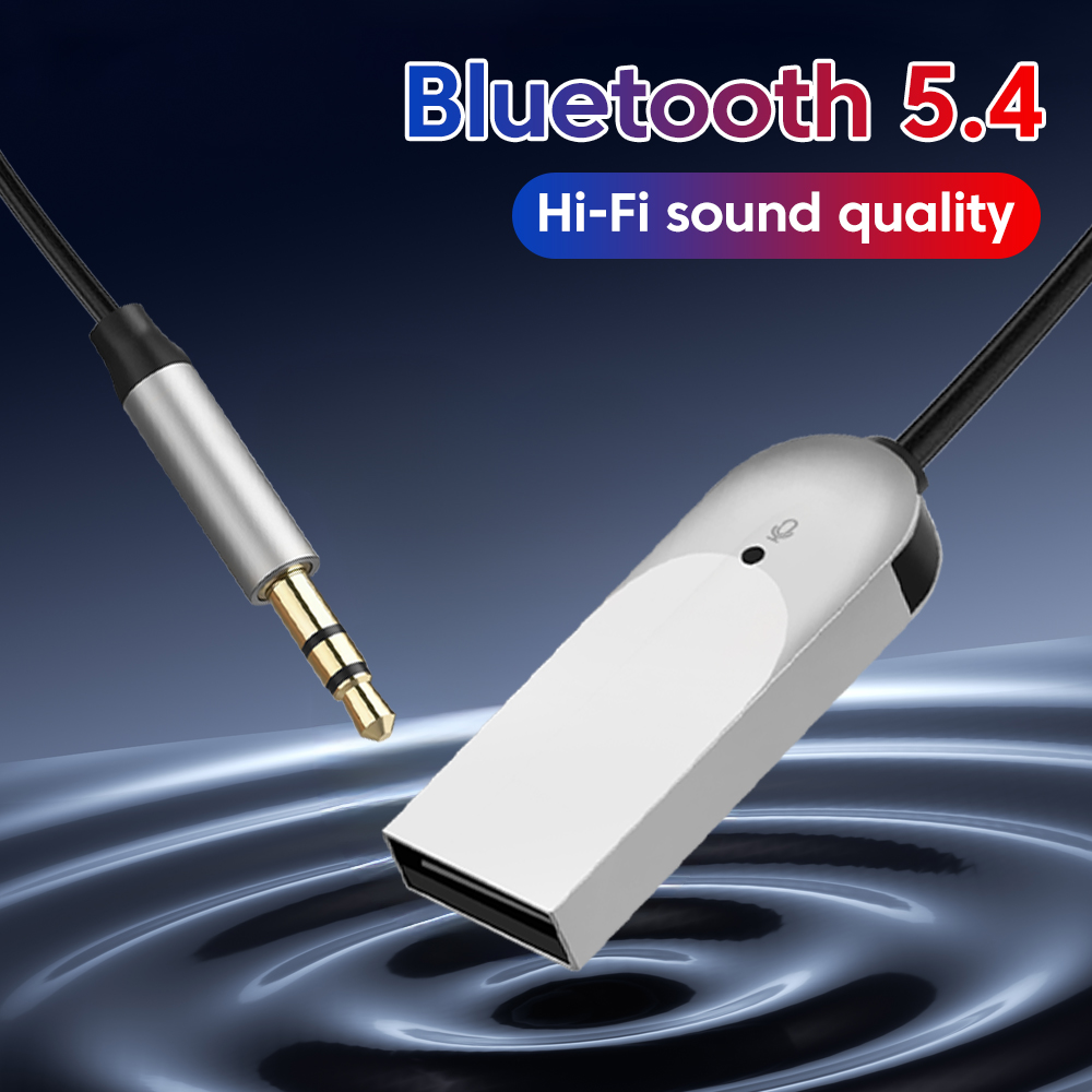 Usb bluetooth 5.4 -mottaker aux bluetooth-adapter for bil 3.5mm- jack høyttaler auto håndfri bilstereo musikksender