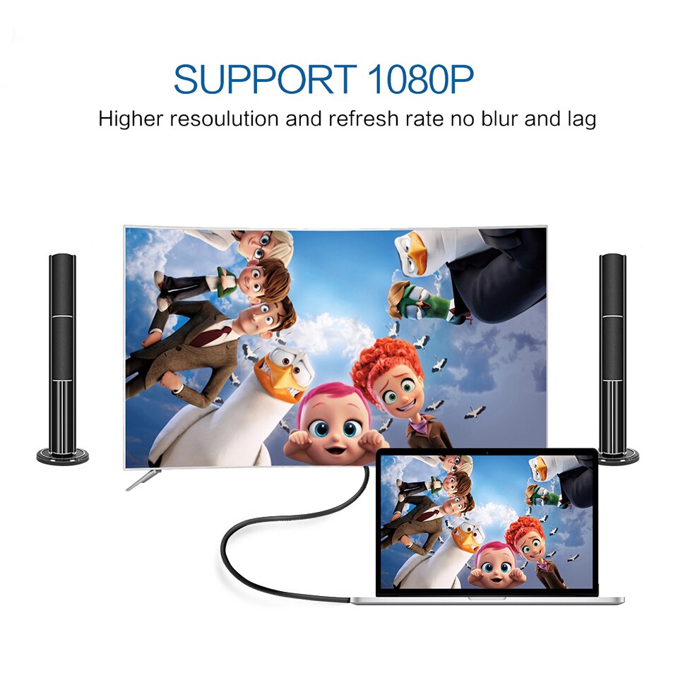 Qgeem usb c til dvi kabel type c til dvi adapter thunderbolt kompatibel til macbook pro, galaxy  s8 note 8, huawei mate 10