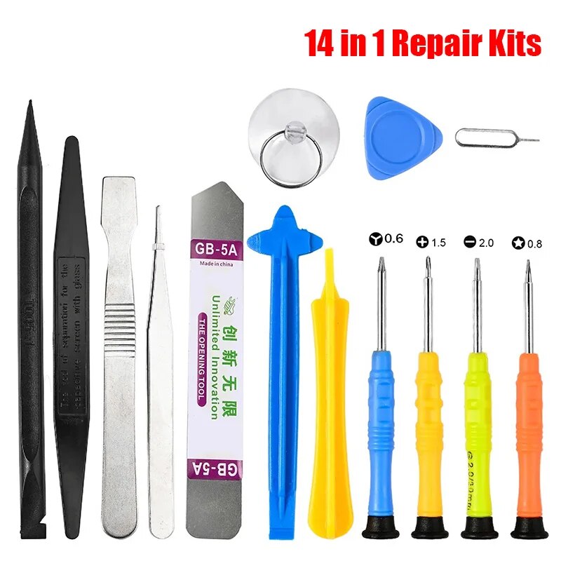 22 in 1 Mobile Phone Repair Tools Disassemble Repair Kit for iPhone Screwdriver Combination Skid Multi Function Disassembly Set: Red