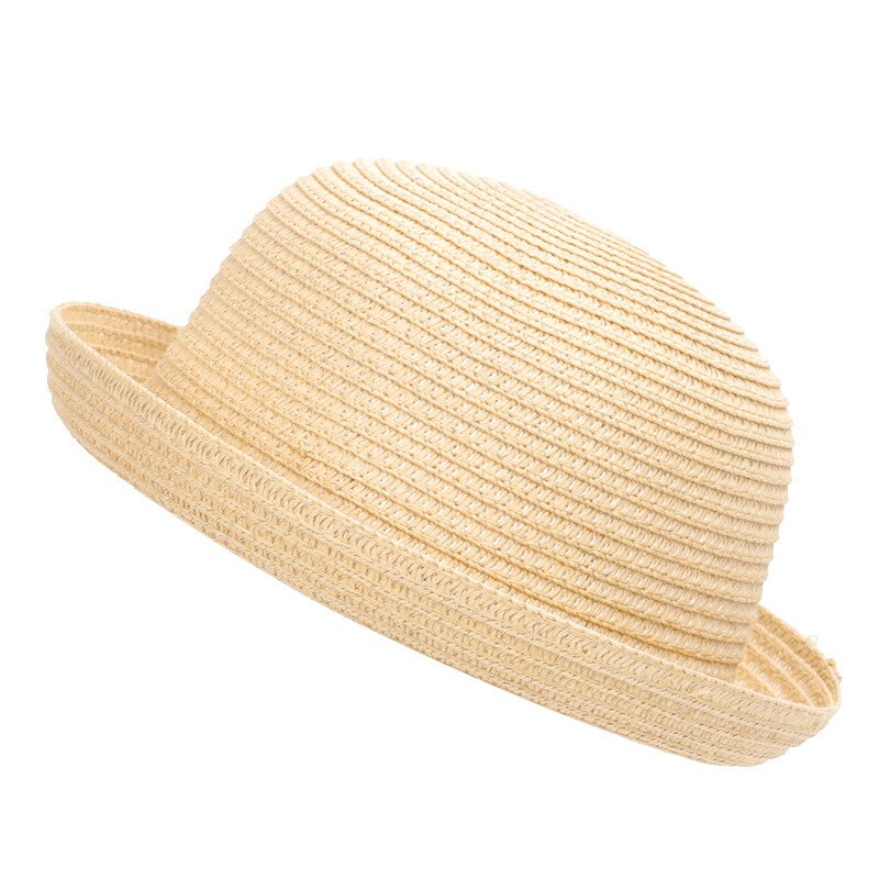 To barn stråpapir solhatt søte ører 2-5 år gutter jenter sommer vanlig strandhatt brun khaki elfenben oransje gul
