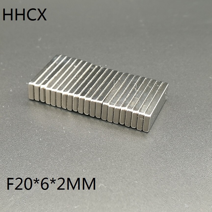 20 stks/partij F 20x6x2 mm N35 Sterke Vierkante NdFeB Zeldzame Aarde Magneet 20*6*2mm Neodymium Magneten 20mm x 6mm x 2mm