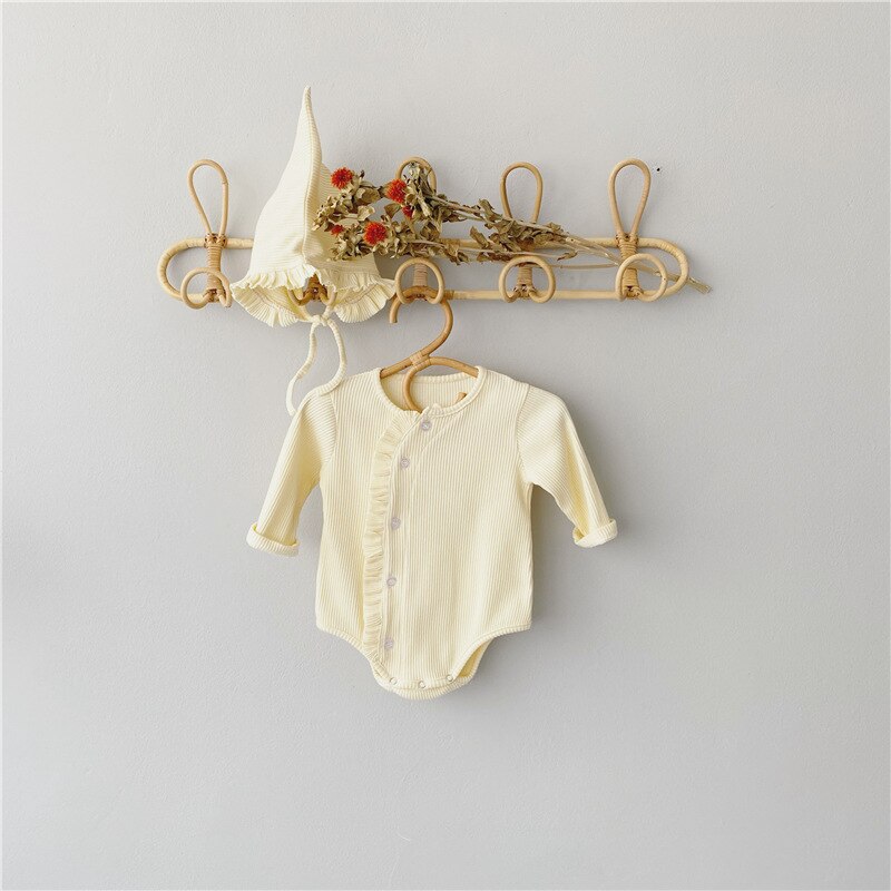 5073 Baby Romper Met Hoed Lente En Herfst Baby Lange Mouw Romper Baby Oor Rand Een Stuk Creeper pak Voor Jongen Meisje
