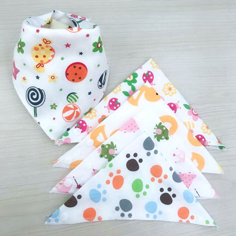 2Pcs/Set Muslin Baby Bibs Burp Double Layer Cotton Saliva Towel Bandana Newborn Scarf Infant Triangle Scarf Bib Apron