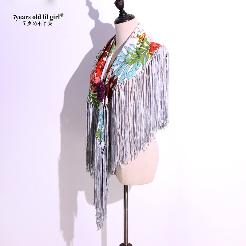 Flamenco ATS Belly Dance Hollow Out Three-Dimensional Jacquard Perspective True Shawl Crotch Twiel CB09