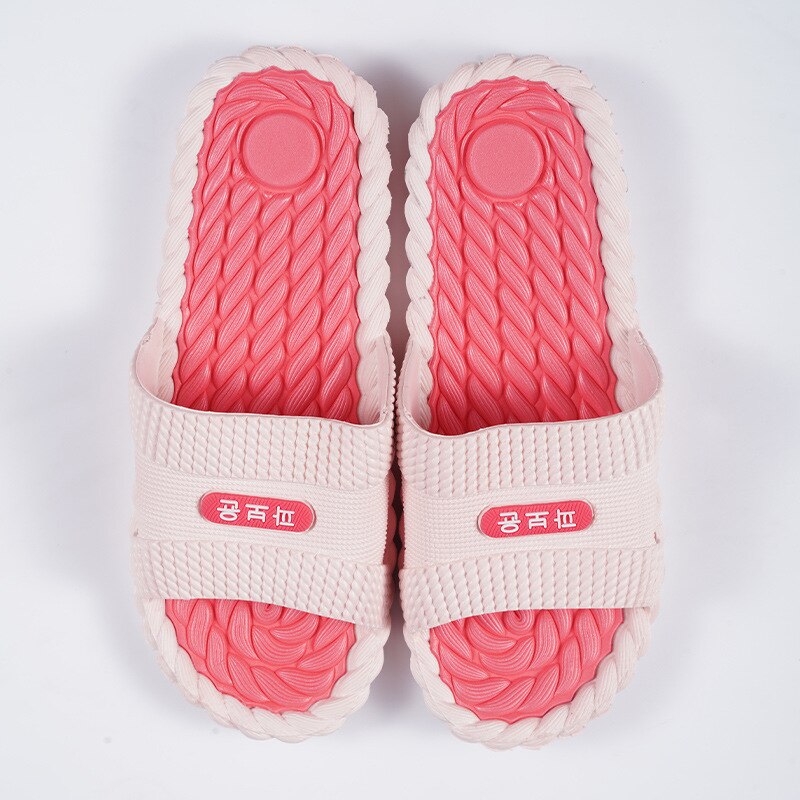 Zomer Mannen Slippers Zachte Zool Slippers Platte Slides Schoenen Voor Vrouwen Lichtgewicht Sliders Antislip Badkamer Sandalen schoenen: melon red / 36-37