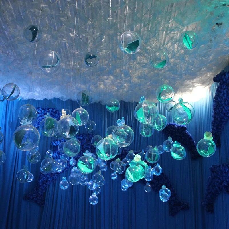 1pcs 20cm Acrylic Transparent Ball Clear Plastic Ball for Wedding Candy Box Favors Bag Year Christmas Tree Decor