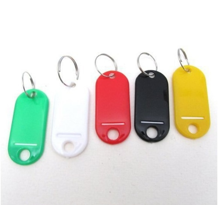 5PCS Colour Plastic Key Card Badge Key Holder Keychain Organizer Luggage ID Label Key Rings Name Cards