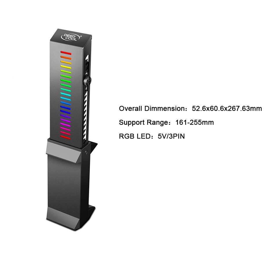 Deepcool gh -01 5v/3- pin a-rgb grafikkortbeslag computergrafik ledsager vga holder højdejusterbar: 5v 3- pin argb