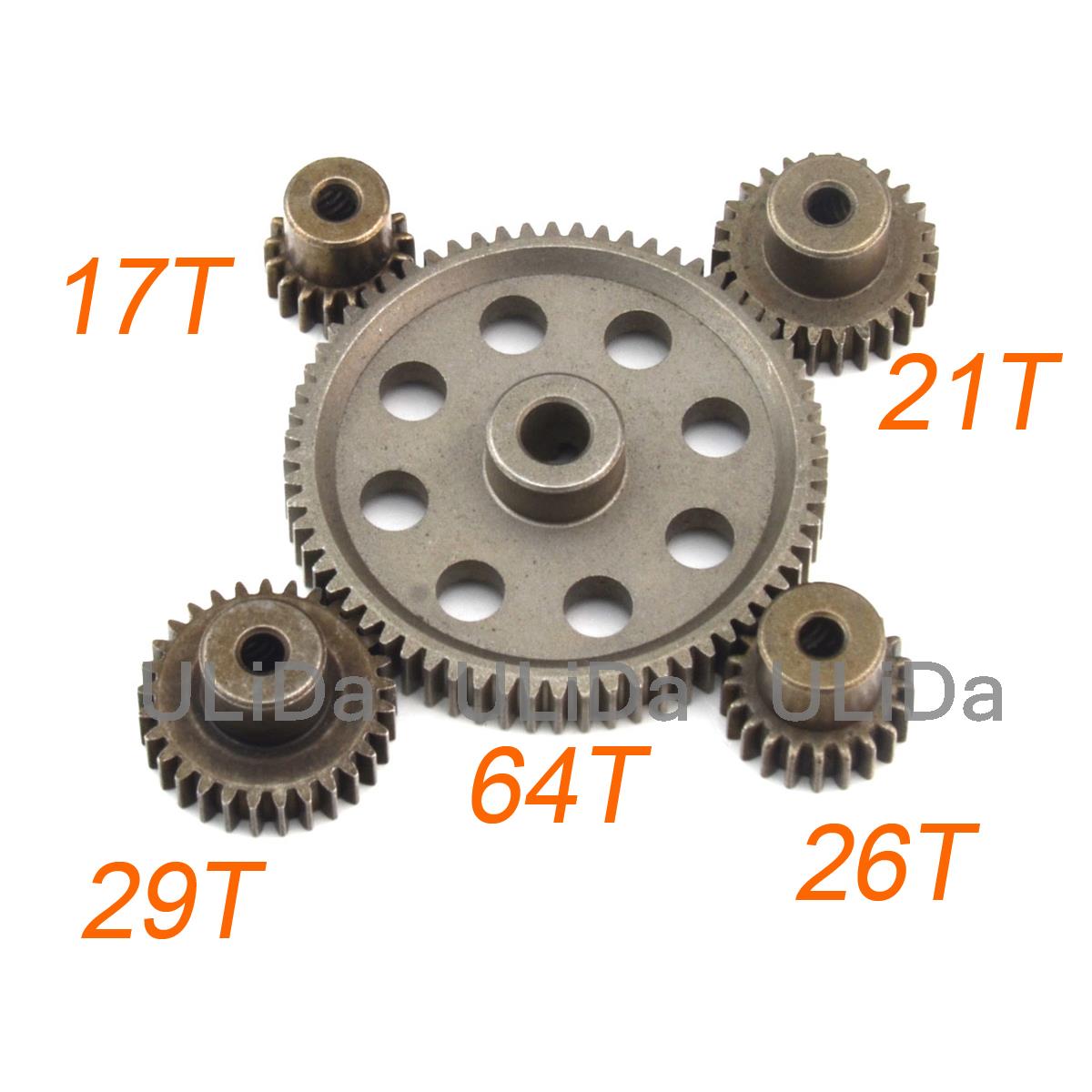 11184 Steel Metal Spur Diff Main Gear 64T Motor Pinion Gears 17T 21T 26T 29T 11189 11176 11181 11119 For RC HSP Redcat RC Truck: 17T21T26T29T64T