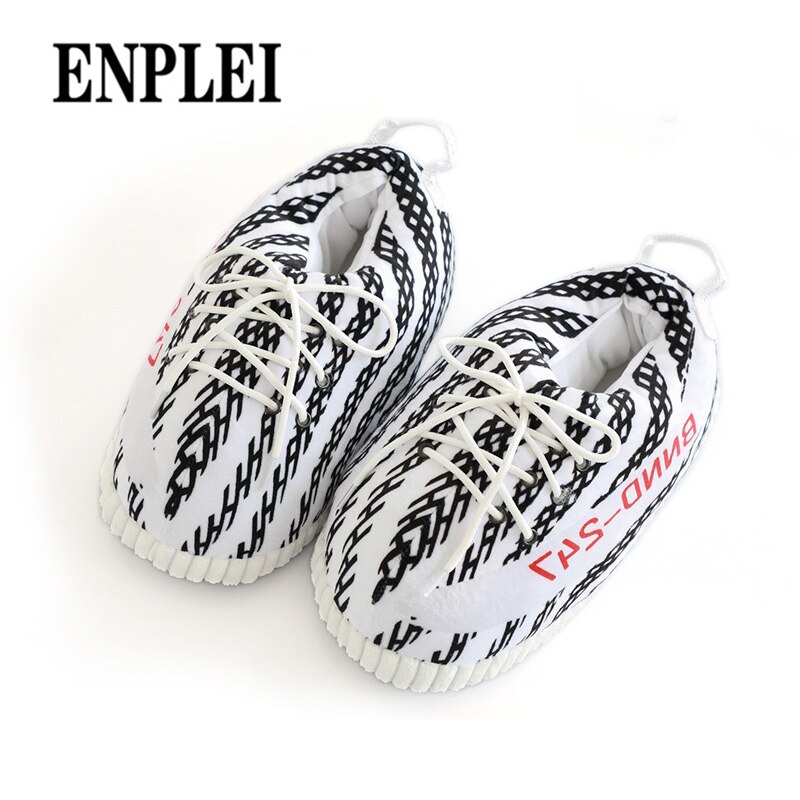 ENPLEI lndoor Slippers Man Thick Non-Slip Coconut Cotton Slippers Warm Home Slippers Bread Shoes Cut Fat Shoes size 36-44: White / 4
