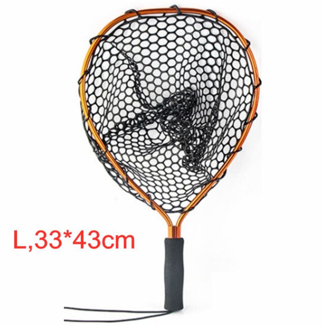 Red de pesca sencilla, accesorio de aleación de aluminio, retráctil, de goma, para mosca, PVA: L Orange