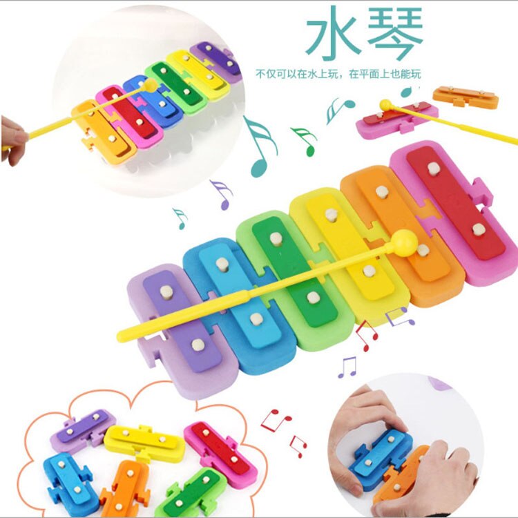 5IN1 Tub Bath set Children Bathing Shower Water Flute Whistles Music Basketball Water Diy detachable Piano Fishing game For kids