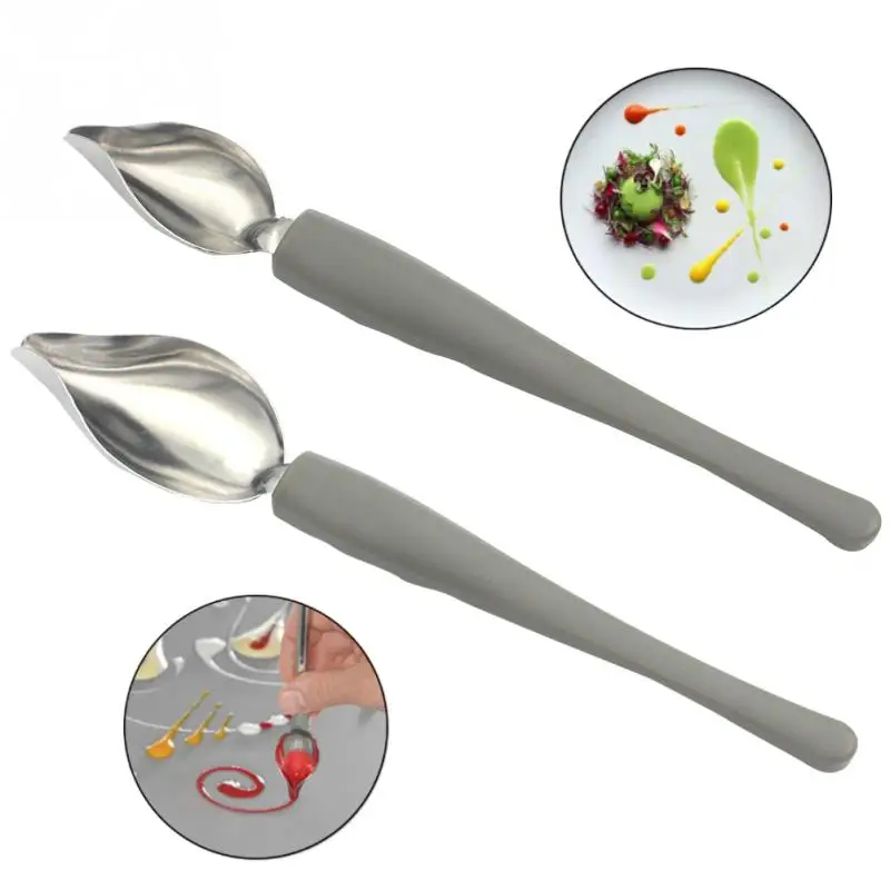 Cuchara decorativa para Chef, herramienta de dibujo de comida para Sushi, de plato de aderezo para salsa, postre, utensilios para hornear, pastel, gastronomía, cuchara de café