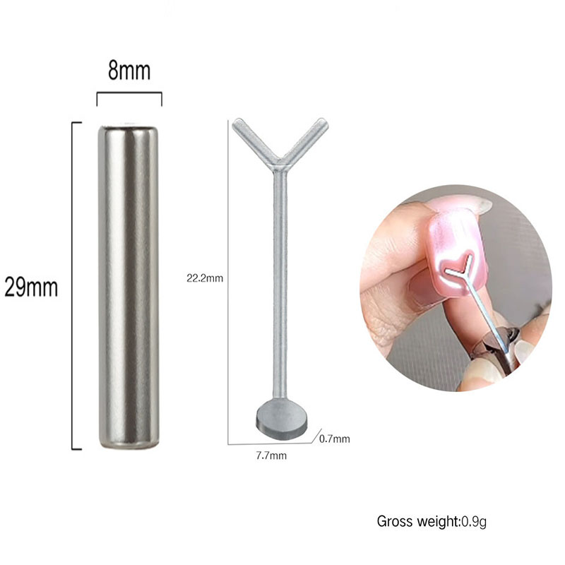 Juego de imanes de ojo de gato para uñas en forma de corazón, herramienta para uñas, Clip de papel especial, combinación de barra magnética de alambre, 2/3 Uds.