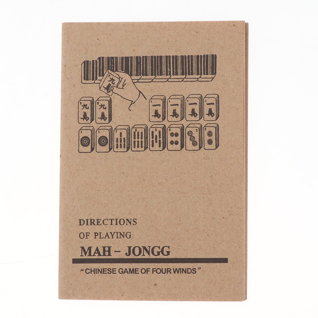 Small Szie Traditional Chinese Version Mahjong Game Set - 144 Fiberboard Tiles & Instruction in Wooden Storage Box