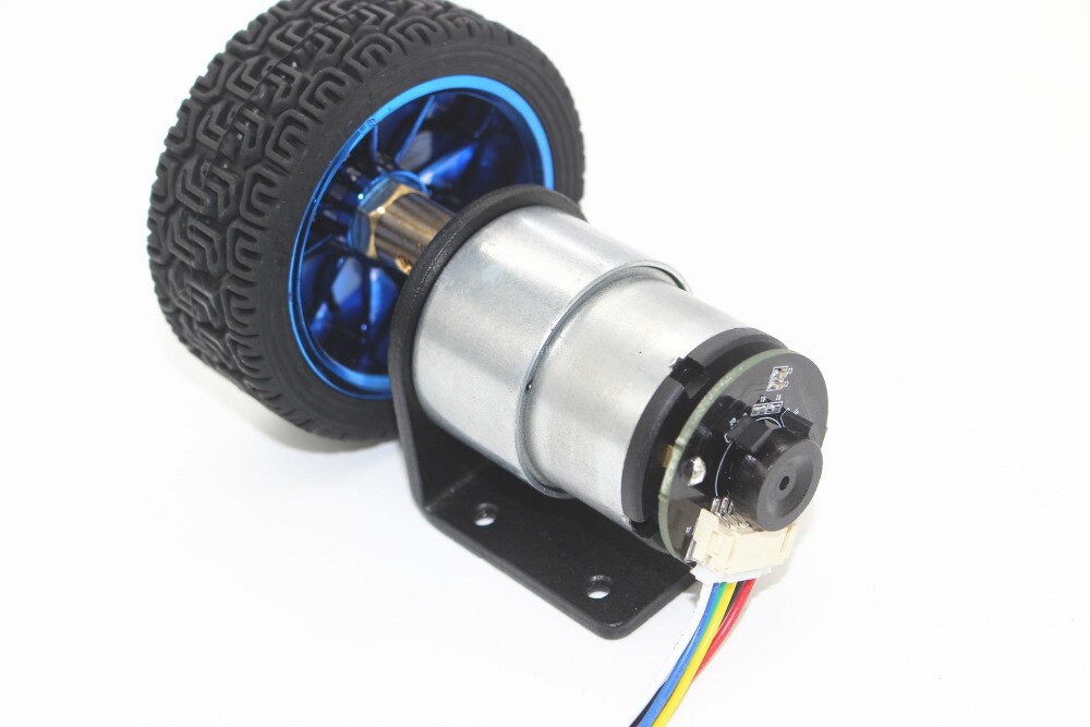 JGB37-520 12 Volt Gear Motor Met Encoder Montagebeugel, Koppeling En Auto Wiel Voor Motor DIY