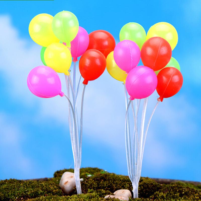 Minimuñecas bonitas de simulación de globos coloridos para jardín, adornos en miniatura para paisajismo de jardín, de Navidad en miniatura