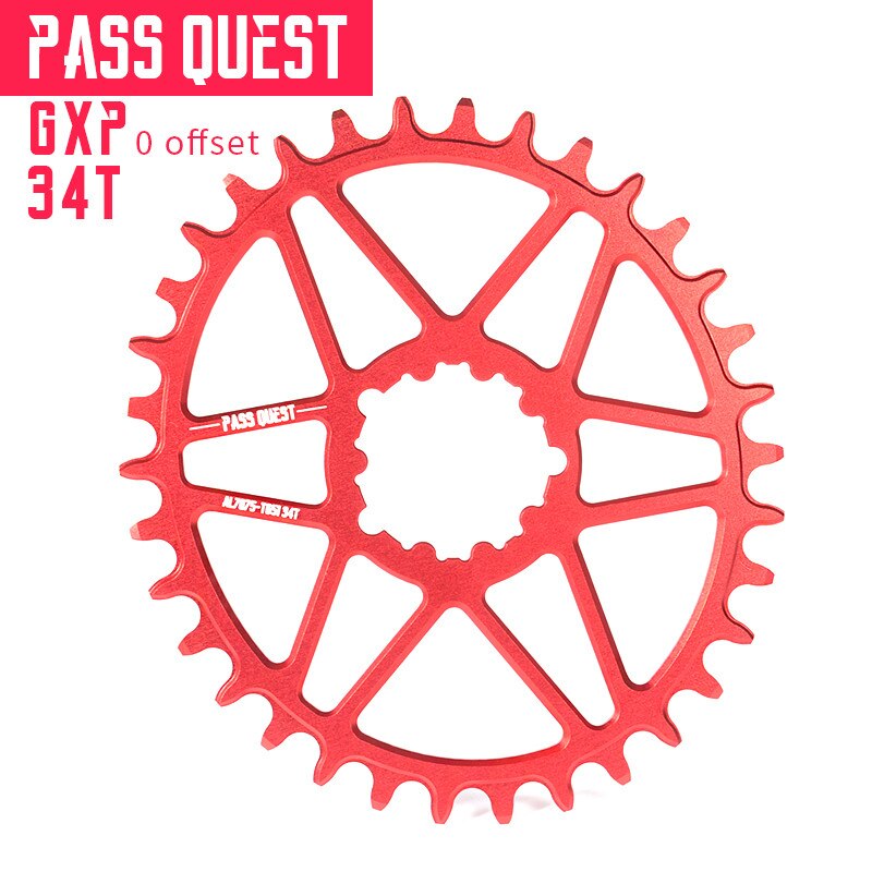 Pass quest offset 0mm gxp oval smal bred kedjekrans vevsats för sram  xx1 x01 mtb mountainbike kedja hjul cykel gear 30-42t: Gxp oval 34t röd