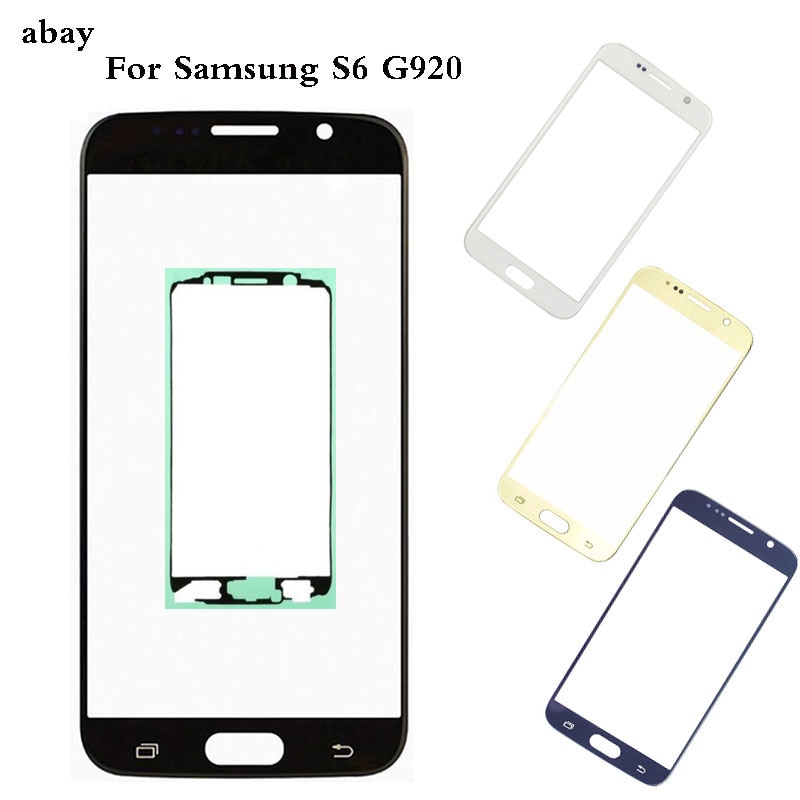 Replacement Outer Glass For samsung galaxy S6 G920 G920F Touch Screen Front Glass Outer Lens & Adhesive