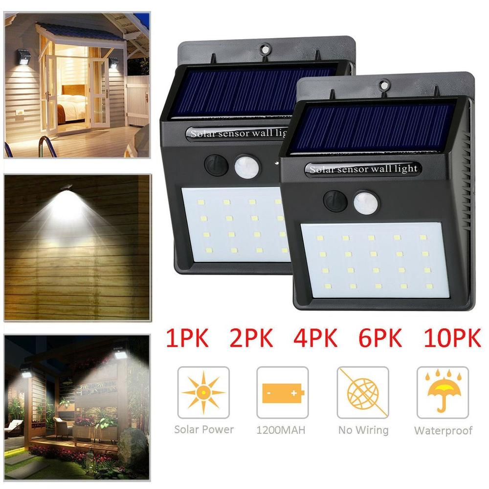 Waterproof 20 LED Solar Lights Motion Sensor Wall Light Outdoor Garden Yard Lamp