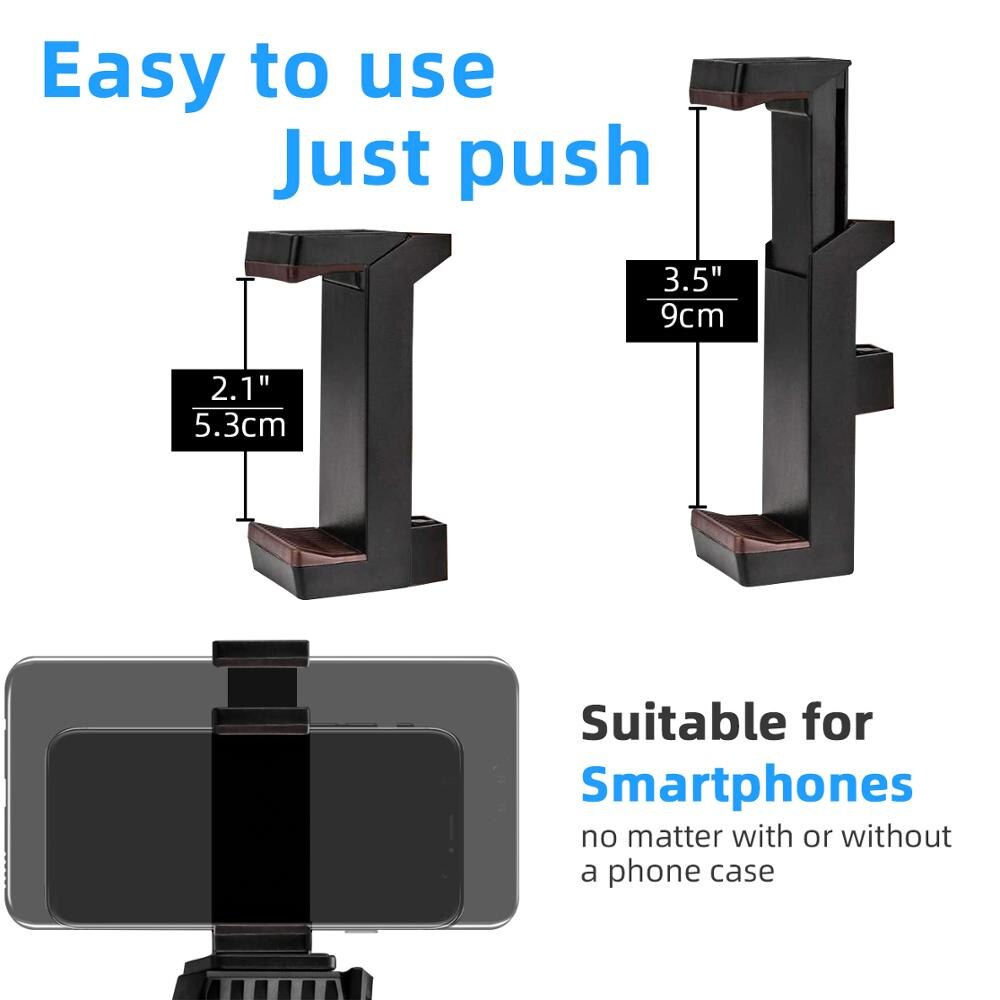 Morsetto per supporto per treppiede per telefono cellulare, adattatore per Smartphone con clip regolabile evitare il sollevamento per iPhone10 pro 11 X XS/ Andriod Telefono