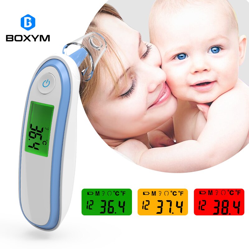 Boxym digital lcd bebê termômetro infravermelho medição do corpo testa orelha não-contato adulto corpo febre crianças termometro