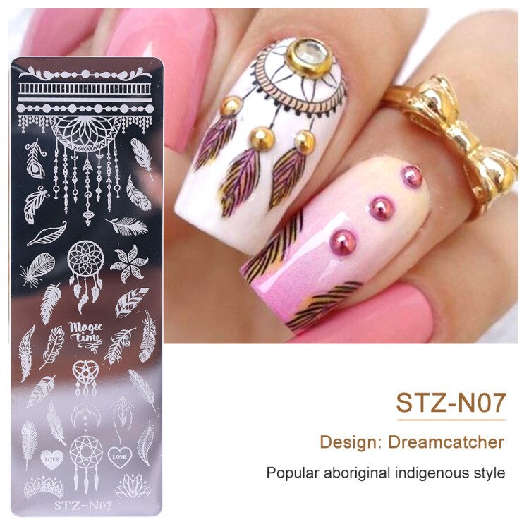 Butterfly Daisy Nail Stamping Plates Abstract People Face Image Stamp Templates French Nail Flower Lines Transfer Stencil KUI2.4: N07