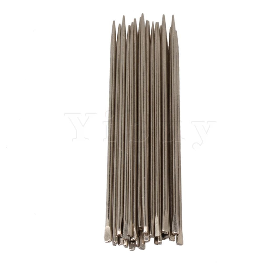 Yibuy26 Pieces Silver Tenor Saxophone Spring Needle 0.8-1.2mm Flat Handle