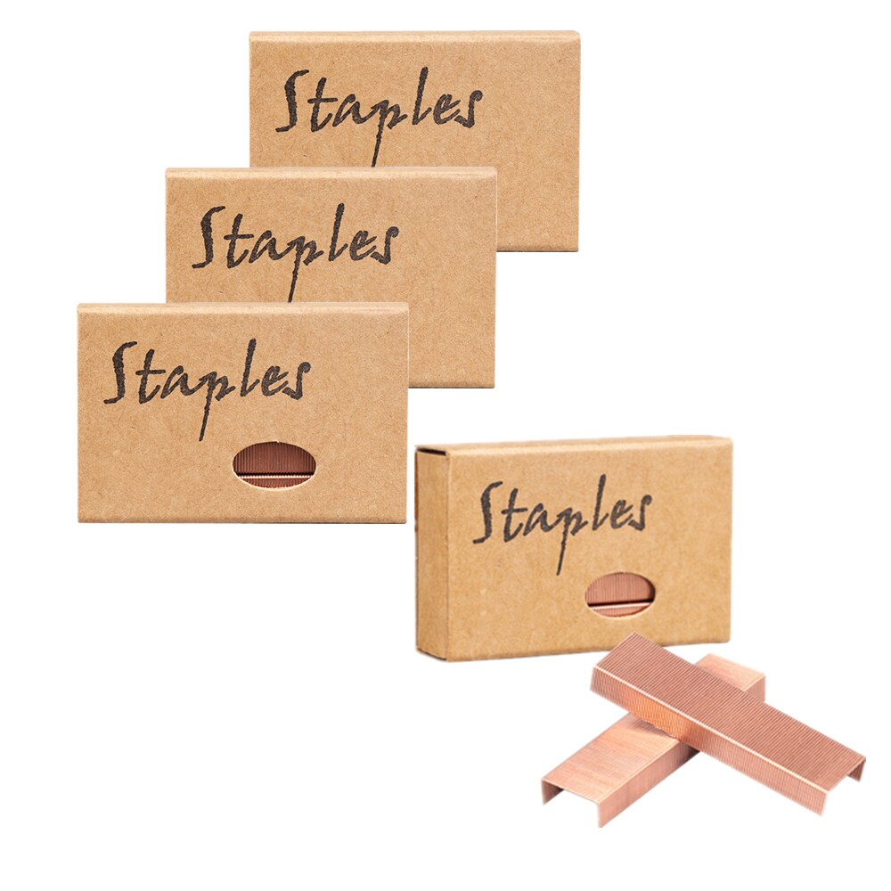 4 Boxes Rose Gold Staples Standard Stapler Refill 26/6 Size 3800 Staples for Office School Supplies