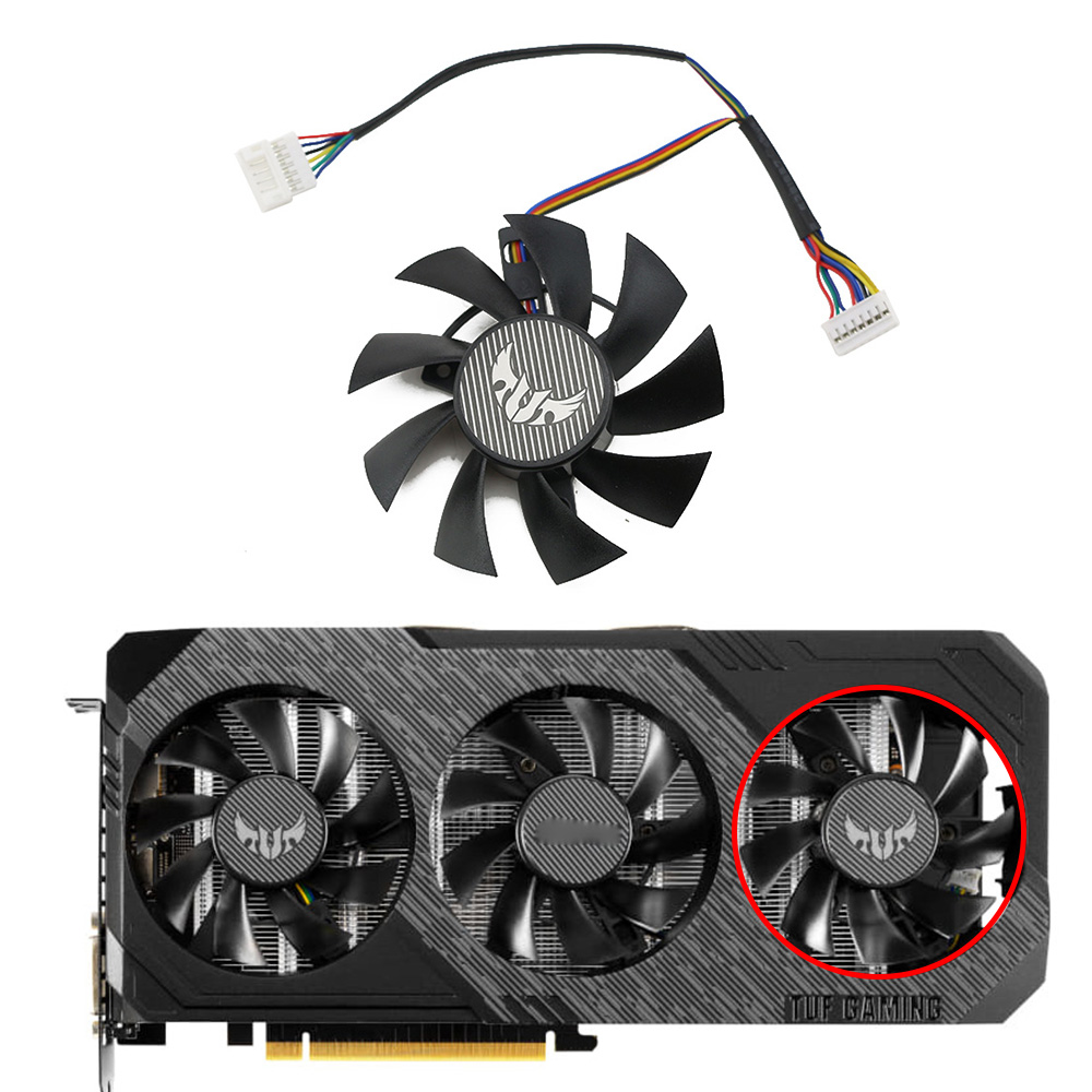 75MM 7Pin FD8015U12D GTX1660 RX5700 RX5700XT for ASUS GTX 1660Ti 1660super RX 5700 XT TUF X3 OC Graphics Cooling Fan: Silver