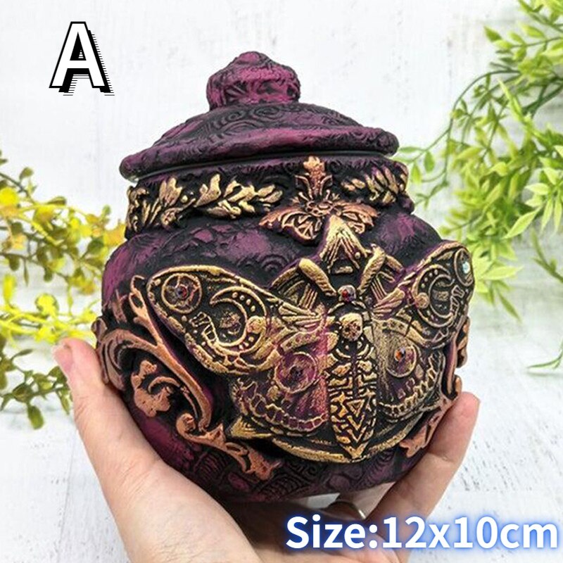 Nouvelle bouteille de sorcière décorative, pot de Potion de lune, décoration gothique, Sculpture de sorcellerie, décoration de maison: A