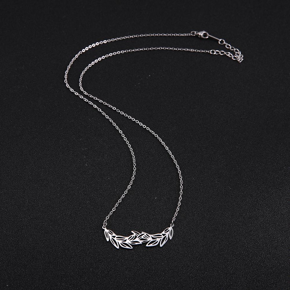Skyrim olive branch golden stainless steel necklace women peace leaf declaration chain choker necklaces jewelry female girls
