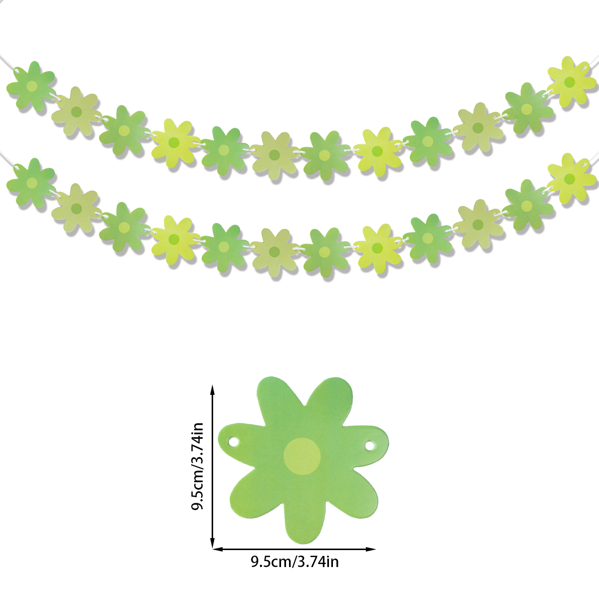 Daisy Flower Banner Paper Daisy Flower Garland Flag Boho Girl Birthday Party Decor Daisy Happy Birthday Party Wedding Supplies: Light Grey
