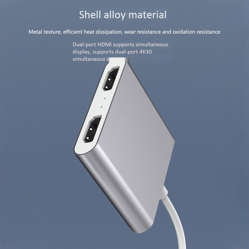 Type-C Naar Hdmi Distributeur USB3.1 Hd 4K Dual Port Gelijktijdige Weergave Type-C Vier In Een hub Assemblagelijn