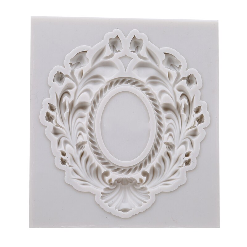 1Pcs Gray Fondant Mold Frame Retro Frame Embossed Frame Mold 3D Silicone Cake Decoration Mold: M204