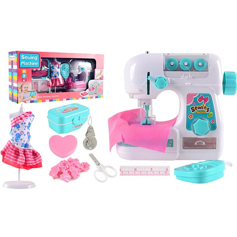 Mini Kid 'S Naaimachine Elektrische Naaien Stijl Craft Kit Speelgoed Simulatie Interessante Speelgoed Met Model Pak Voor Kinderen