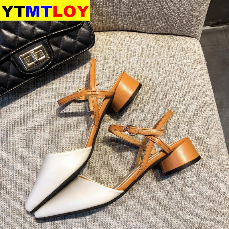 Sommer kvinner sandaler bryllup sko brude spiss tå kvinne lave hæler kjole sko sandalias mujer zapatilla mujer zapatos