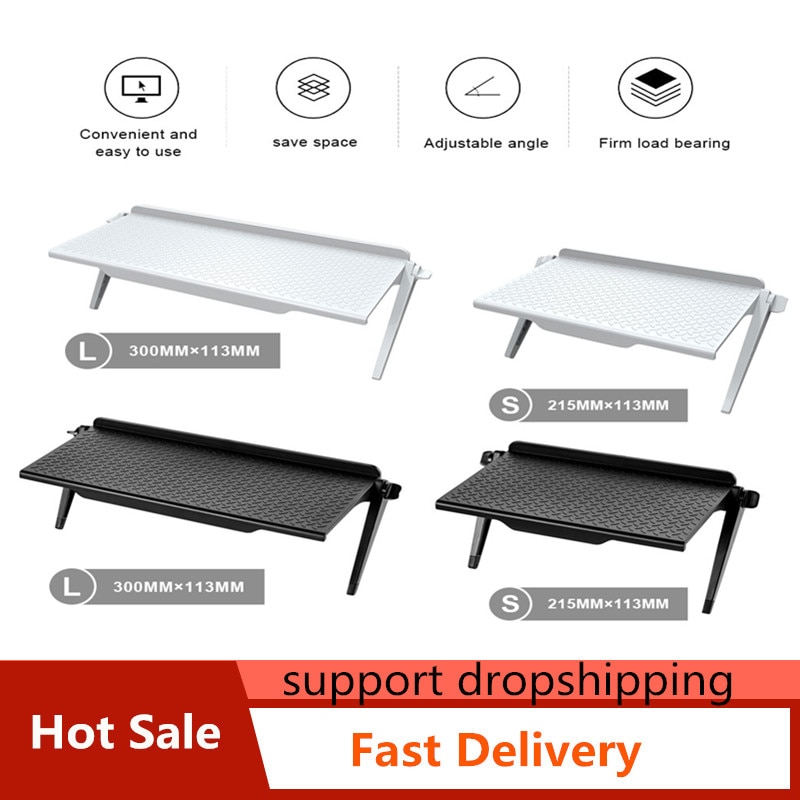 Computer Monitor Rack Plastic LCD TV Top Screen Bracket Multifunctional Home Office Storage Rack Shelf