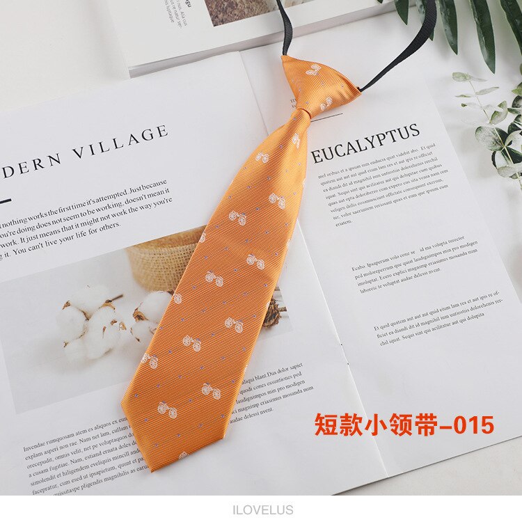 Cravate en soie avec dessin animé pour garçons et enfants, rayée, élastique, couleur unie, accessoires de fête de mariage, nouvelle: Orange